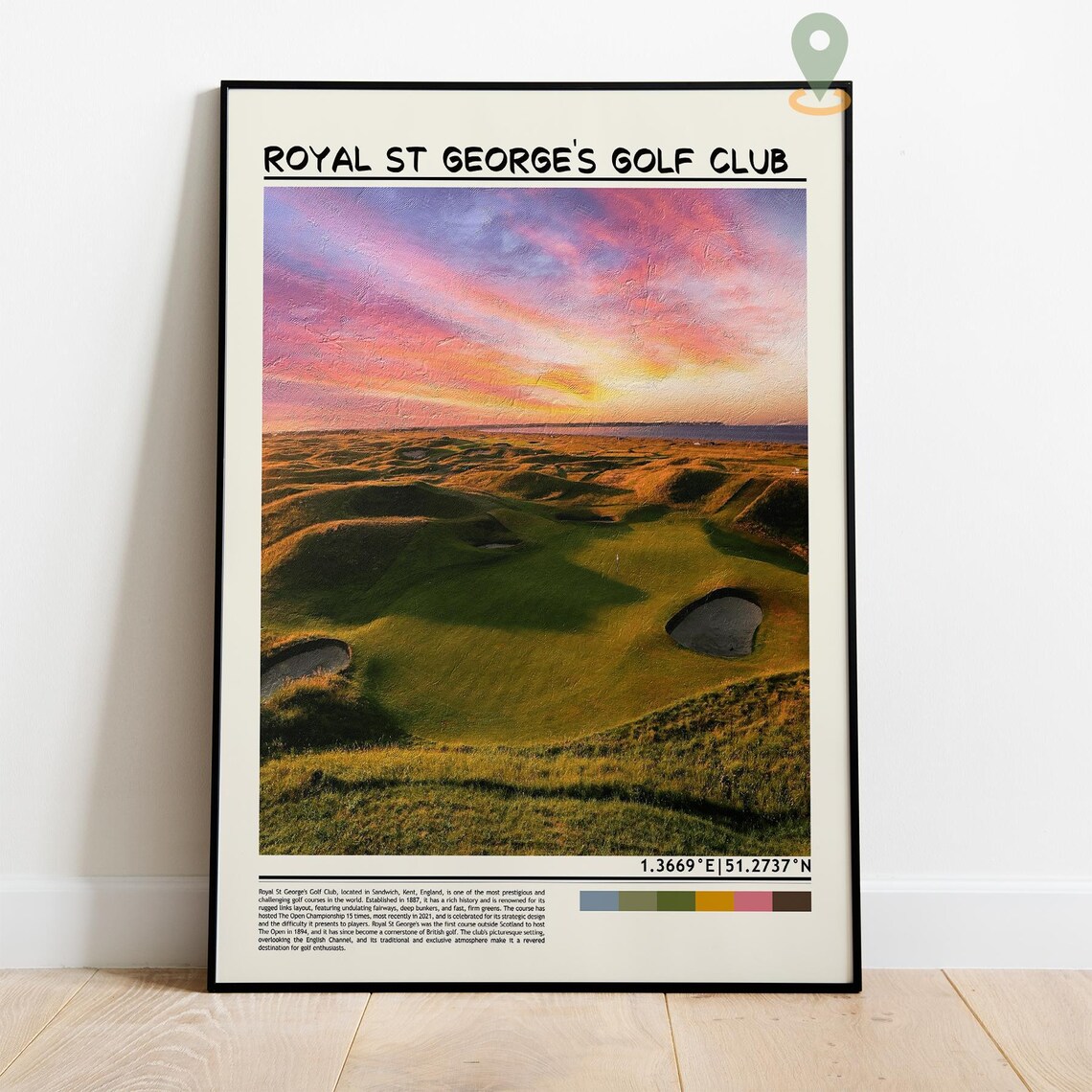 Royal St Georges Golf Club Sunset Links Open Championship Course Poster - Image 4
