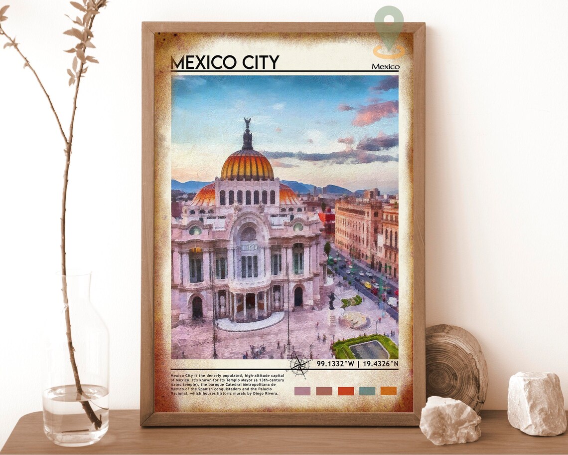 Mexico City Palacio de Bellas Artes Sunset Dome Travel Poster - Image 6