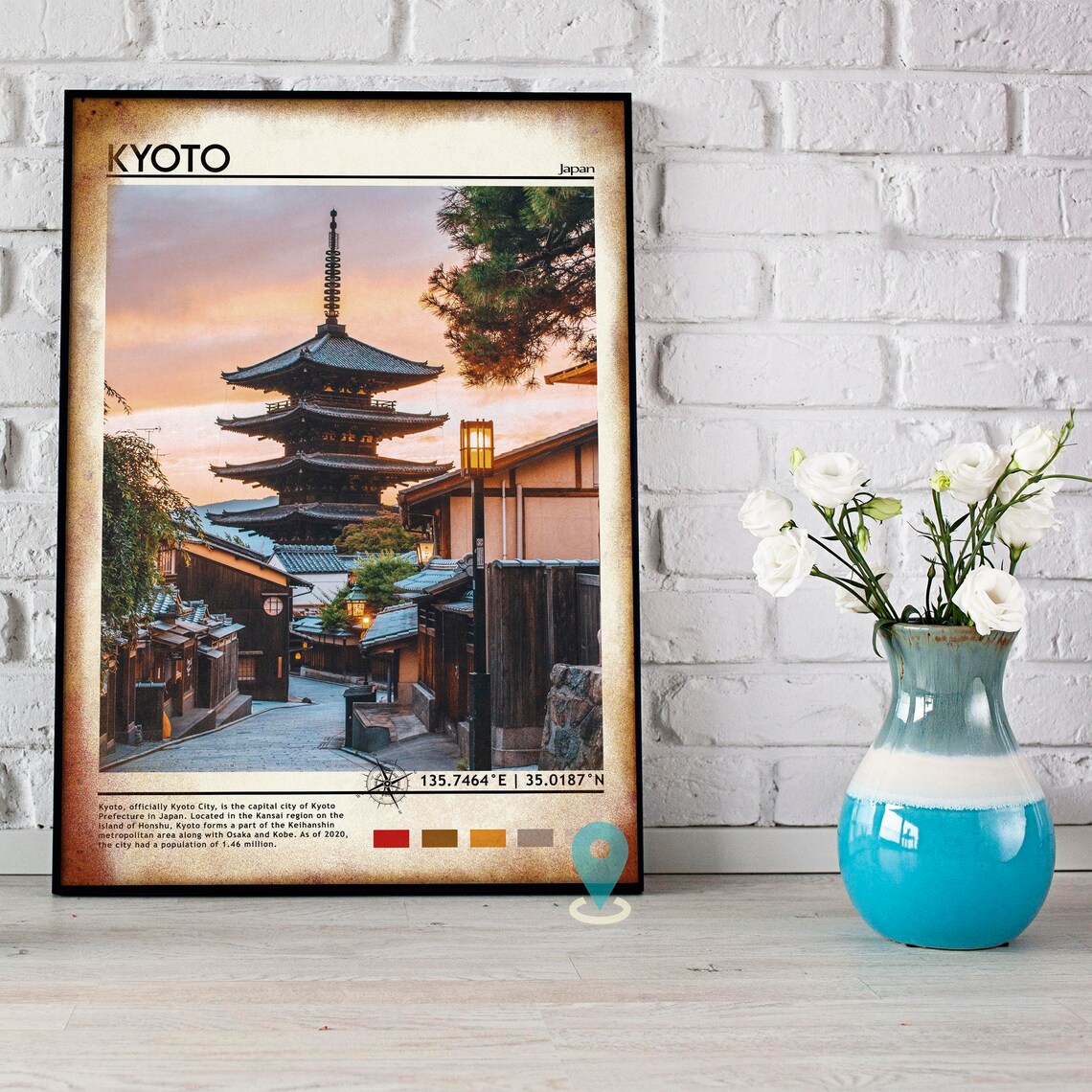 Kyoto Japan Yasaka Pagoda Sunset Historic Street Travel Poster - Image 5