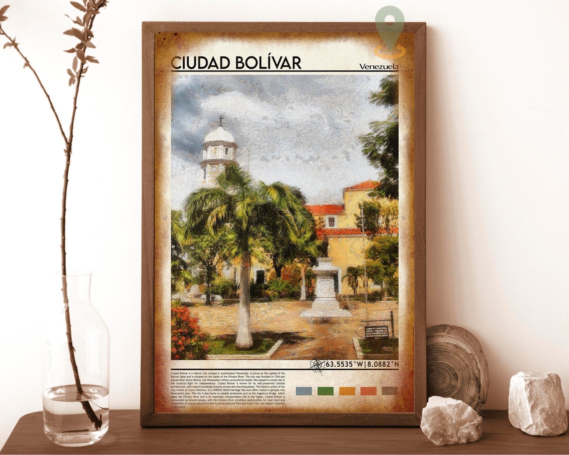 Ciudad Bolivar Venezuela Colonial Cathedral Travel Art Poster - Image 6