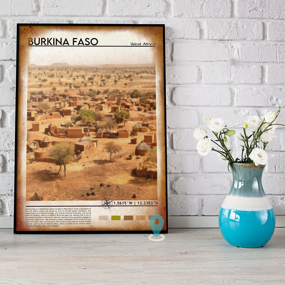 Burkina Faso Print Burkina Faso Poster Burkina Faso Wall Art Burkina Faso Travel Burkina Faso Art Print Burkina Faso Art Ouagadougou - Image 4