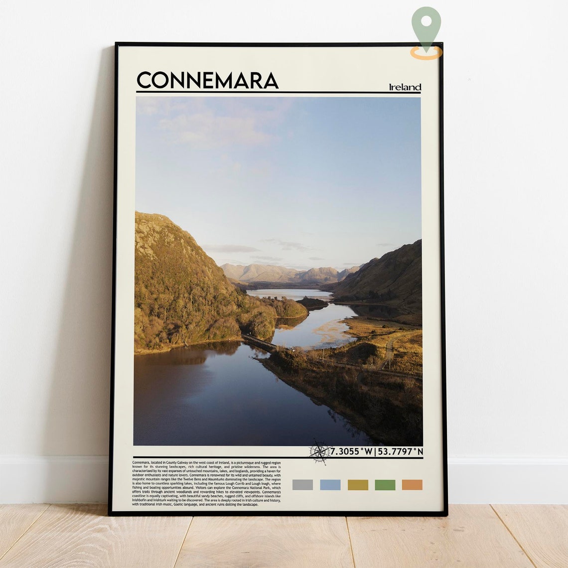 Connemara Ireland Rugged Mountain Lake Landscape Travel Poster - Image 2