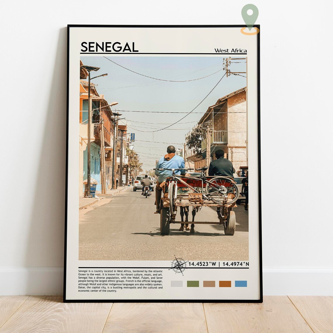 Senegal West Africa Horse Cart Street Scene Daily Life Poster - Image 5