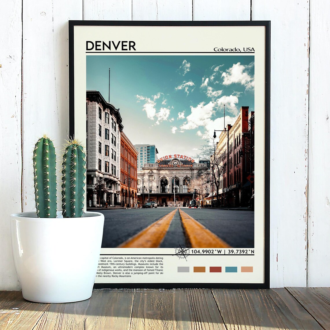 Denver Colorado Union Station Historic Street Scene Travel Poster - Image 5