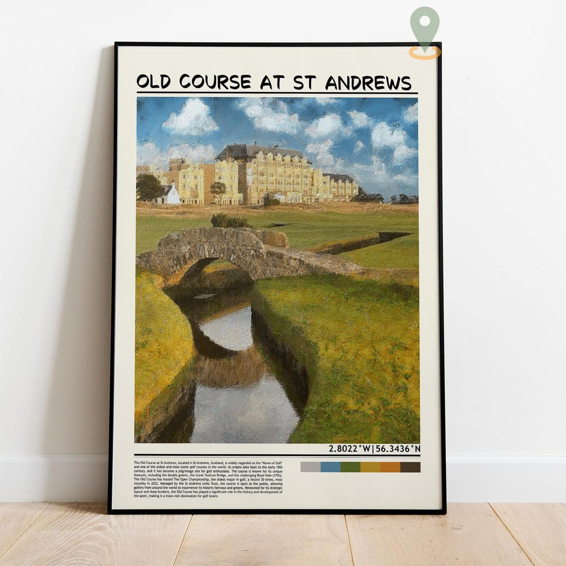 Old Course St Andrews Swilcan Bridge Burn Reflection Poster Art - Image 4