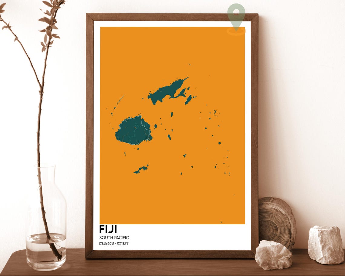 Fiji Map Fiji Map Print Fiji Wall Art Fiji Travel Poster Fiji Poster Fiji Photo Fiji City Map Fiji Island Suva Fiji Poster - Image 4