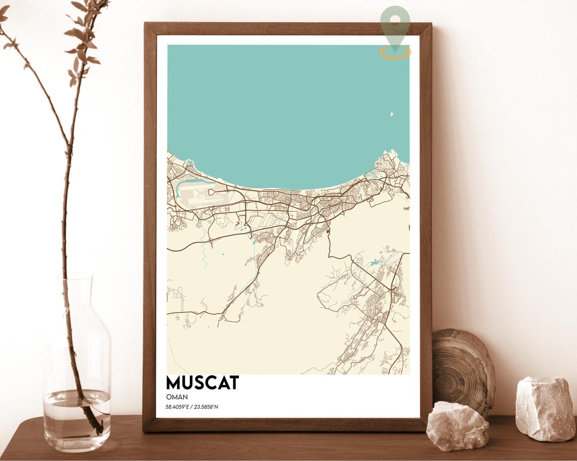 Muscat Map Muscat Map Print Muscat Wall Art Muscat Travel Poster Muscat Poster Muscat Photo Muscat City Map Muscat Oman Poster
