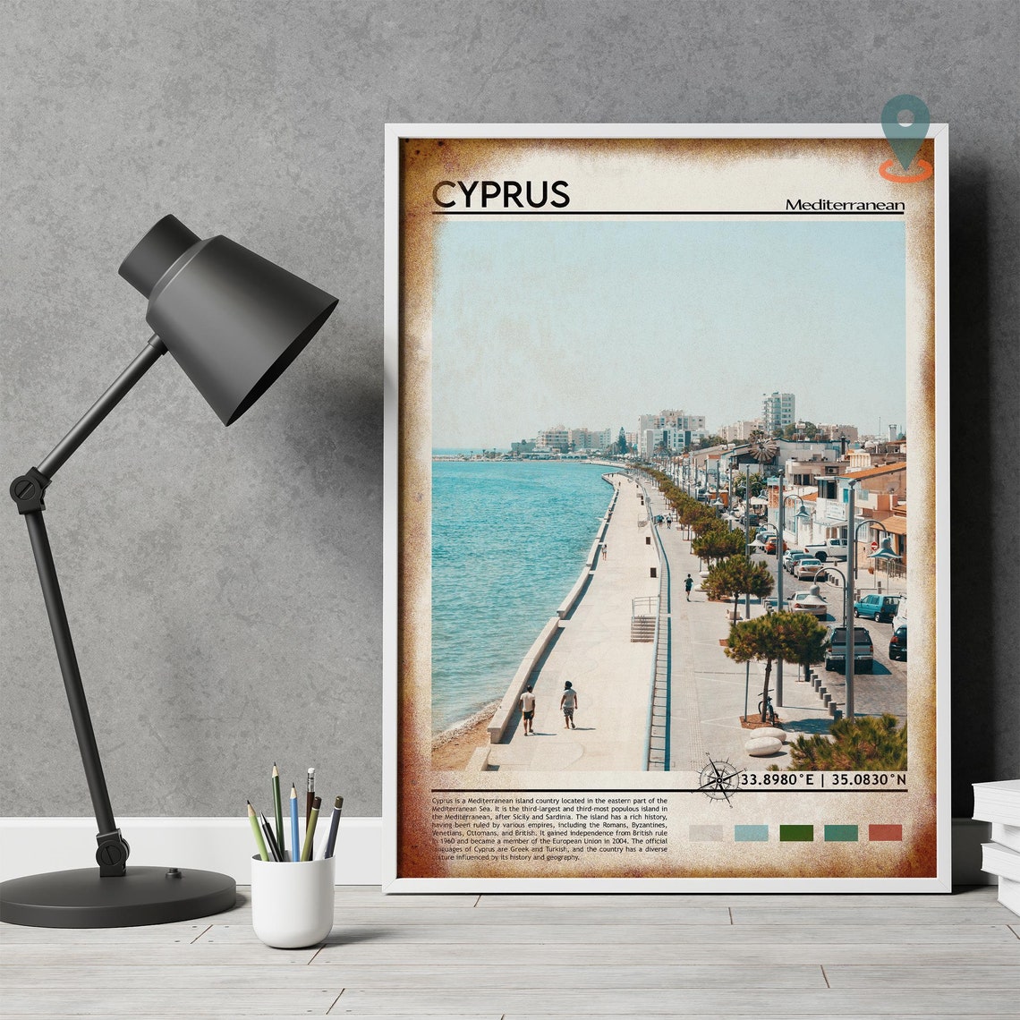 Cyprus Mediterranean Seafront Promenade Turquoise Coast Poster - Image 4