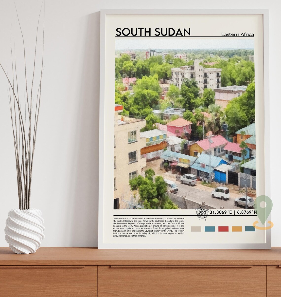 South Sudan Print South Sudan Poster South Sudan Wall Art South Sudan Travel South Sudan Art Print South Sudan Artwork Juba Poster - Image 3