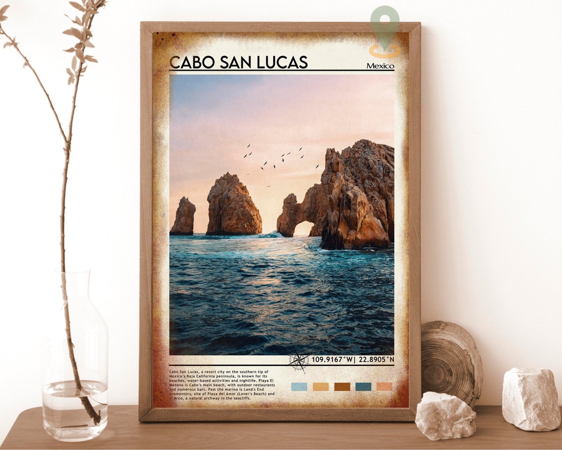 Cabo San Lucas Mexico El Arco Natural Arch Sunset Travel Poster - Image 6