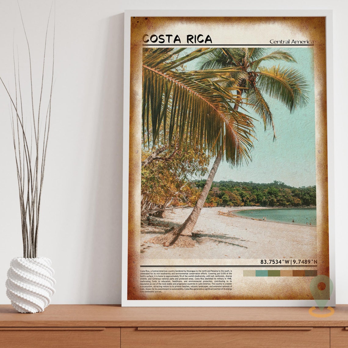 Costa Rica Tropical Beach Palm Tree Jungle Cove Photo Poster - Image 3