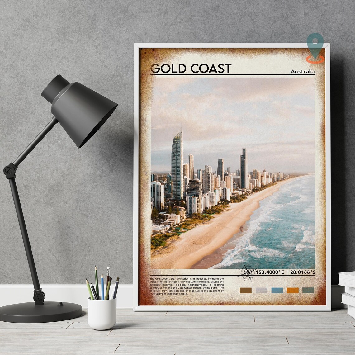 Gold Coast Print Gold Coast Poster Gold Coast Wall Art Gold Coast Travel Gold Coast Art Print Gold Coast Artwork Gold Coast Photo - Image 4