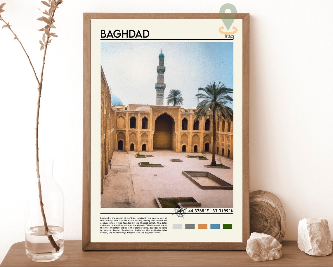 Baghdad Print Baghdad Art Baghdad Poster Baghdad Photo Baghdad Poster Print Baghdad Painting Iraq Travel Poster Vintage Poster
