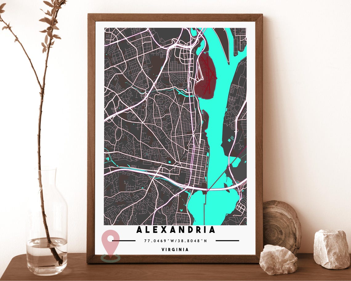 Alexandria Map Alexandria Map Print Alexandria Wall Art Alexandria Travel Poster Alexandria Poster Alexandria City Alexandria Virginia - Image 5