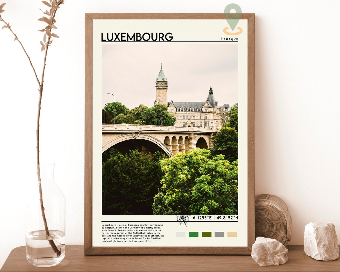 Luxembourg Print Vintage Poster Luxembourg Art Luxembourg Poster Luxembourg Photo Luxembourg Poster Print Travel Poster Travel Gift