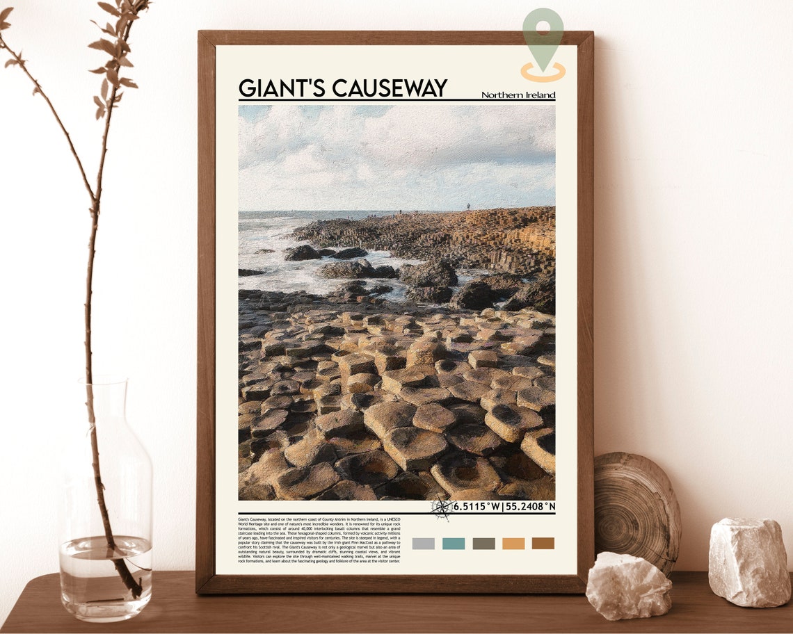 Giants Causeway Northern Ireland Basalt Columns Coast Poster
