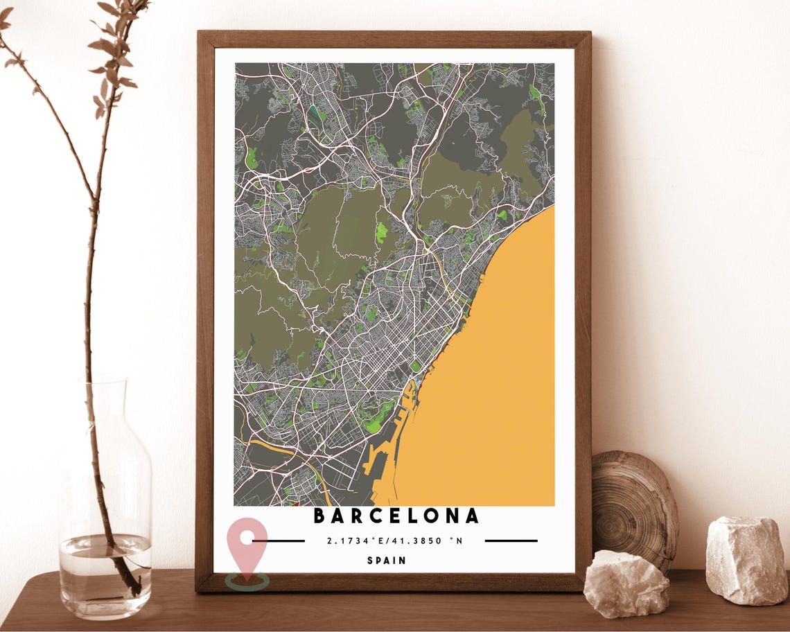 Barcelona Map Barcelona Map Print Barcelona Wall Art Barcelona Travel Poster Barcelona Poster Barcelona Photo Barcelona City Spain - Image 5