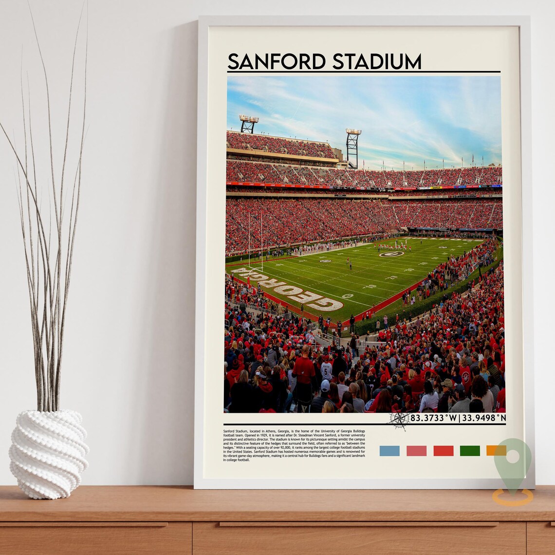 Sanford Stadium Athens Georgia College Football Game Day Poster - Image 3