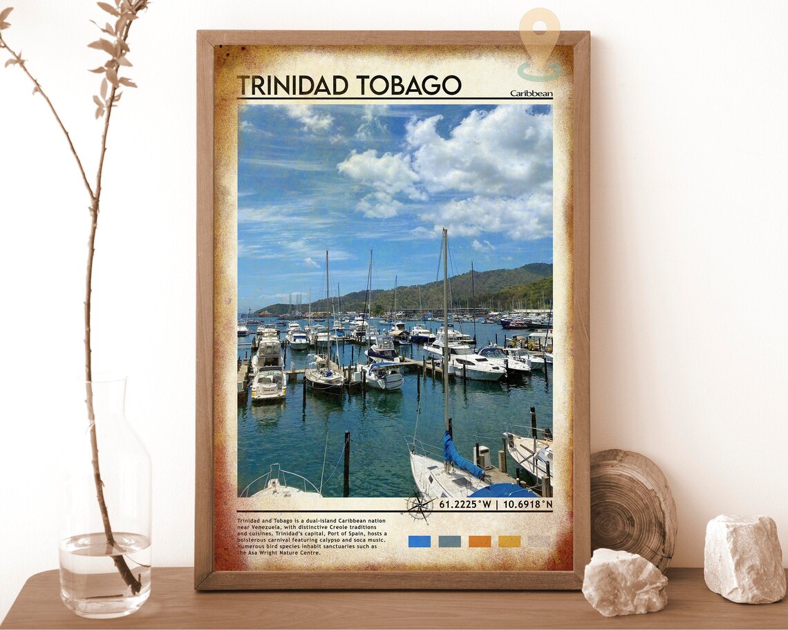 Trinidad Tobago Caribbean Marina Sailboat Harbor Photo Poster - Image 6