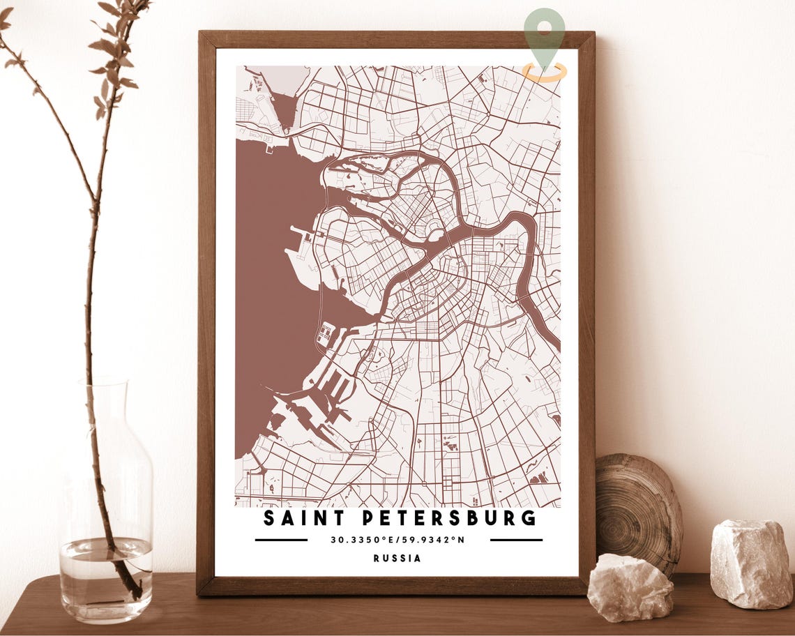 St Petersburg Map St Petersburg Map Print St Petersburg Personalized Map St Petersburg Wall Art St Petersburg City Travel