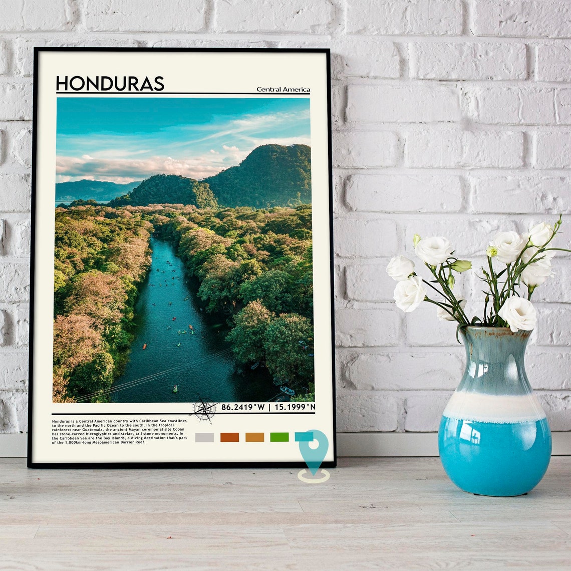 Honduras Print Vintage Poster Honduras Wall Art Honduras Poster Honduras Photo Honduras Poster Print Honduras Poster - Image 3