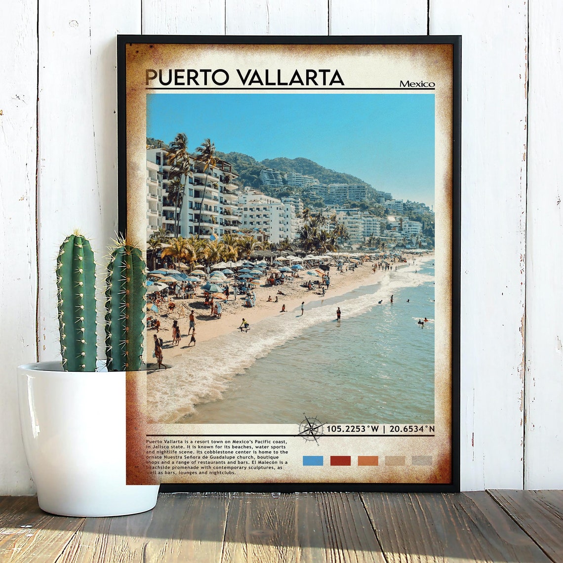 Puerto Vallarta Print Vintage Poster Puerto Vallarta Art Puerto Vallarta Poster Puerto Vallarta Photo Mexico Poster Travel Gift - Image 2
