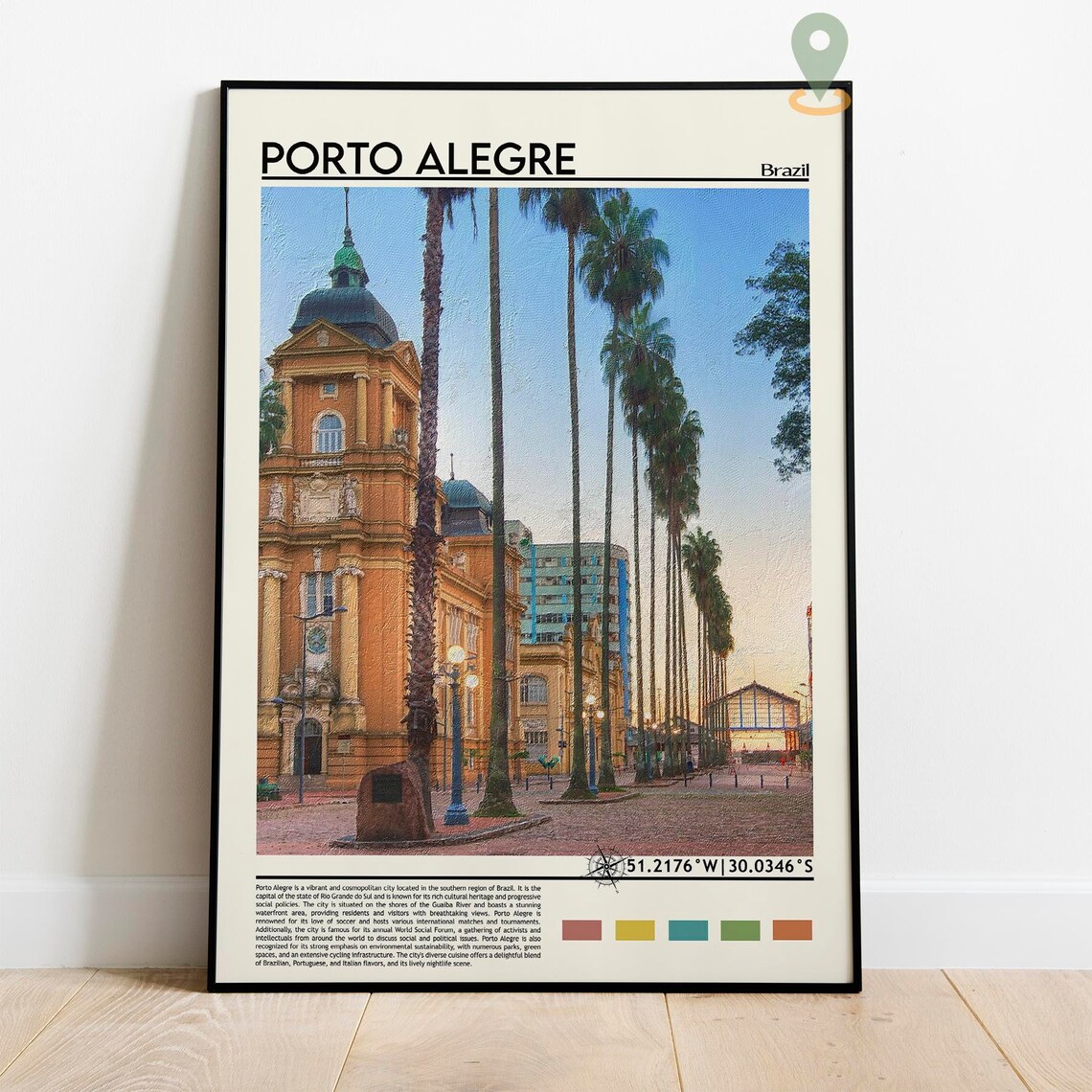 Porto Alegre Print Porto Alegre Poster Porto Alegre Wall Art Porto Alegre Travel Porto Alegre Art Print Porto Alegre Brazil Print - Image 2