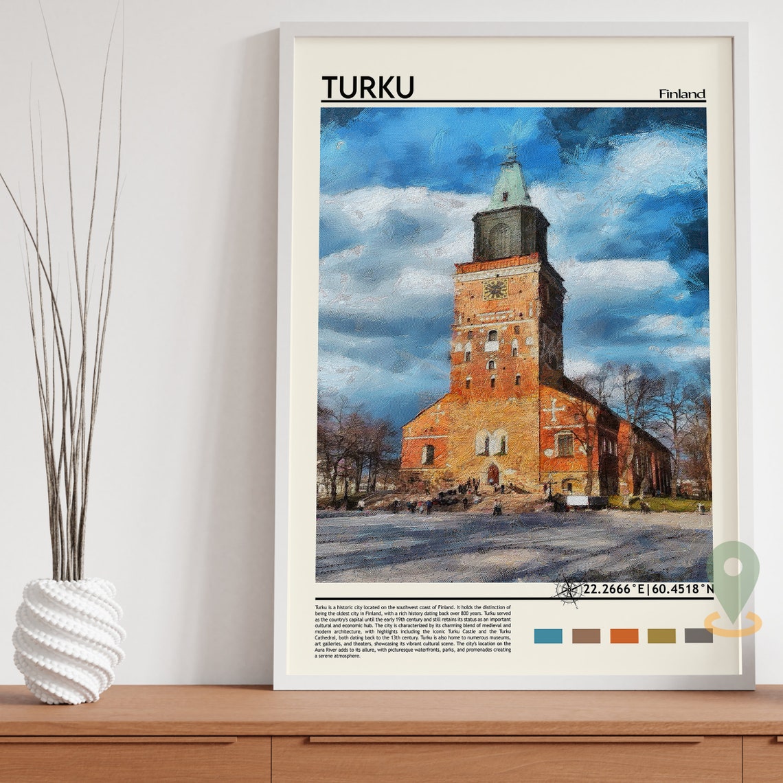 Turku Finland Cathedral Medieval Old Town Painting Art Poster - Image 5