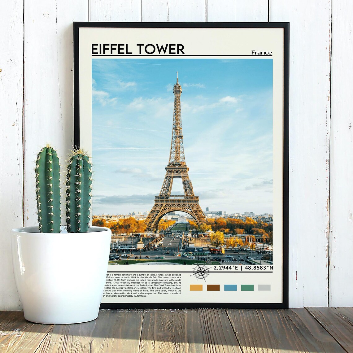 Eiffel Tower Paris France Autumn Landmark Photography Poster - Image 2