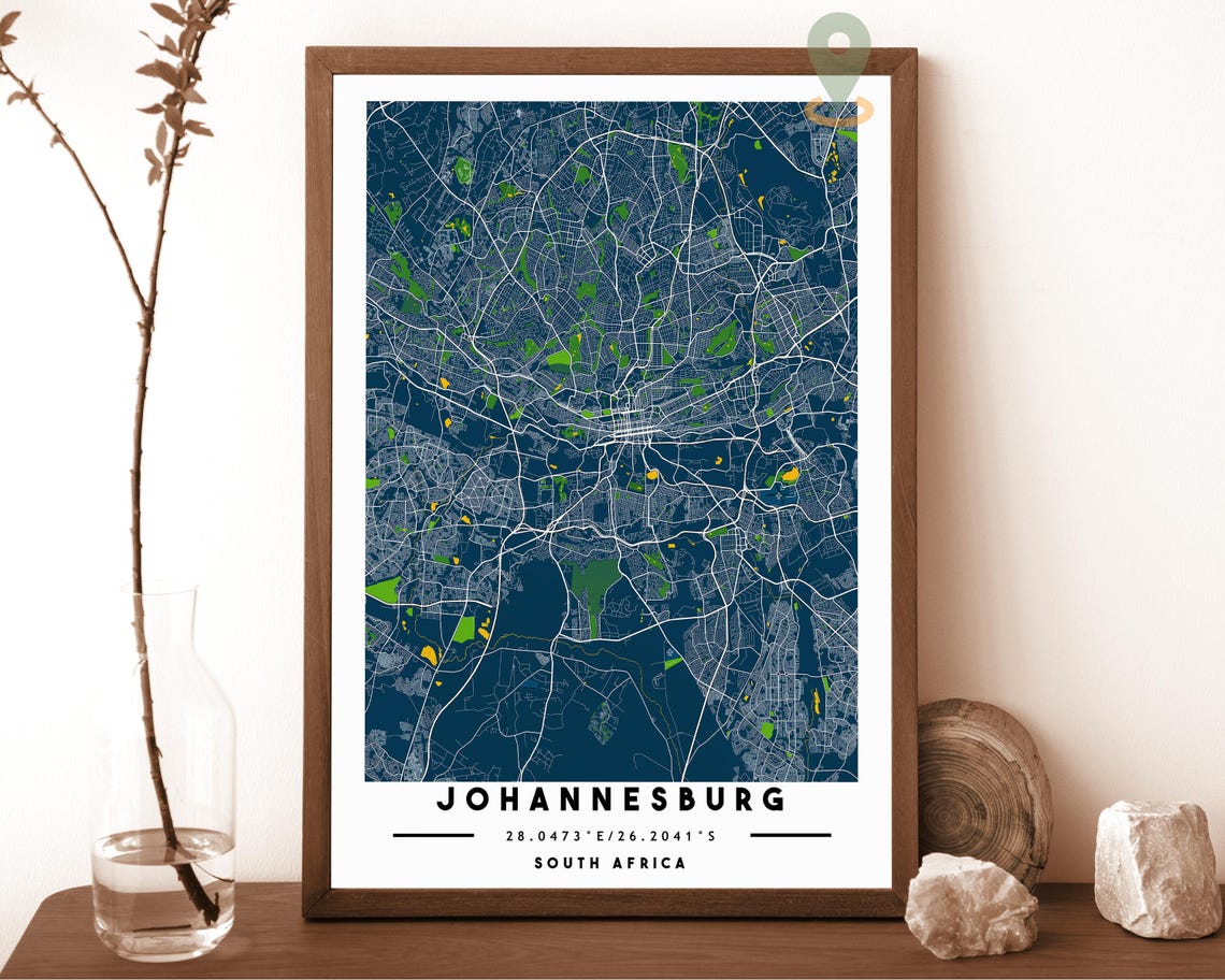 Johannesburg Map Johannesburg Map Print Johannesburg Wall Art Johannesburg Travel Poster Johannesburg Poster Johannesburg South Africa - Image 6