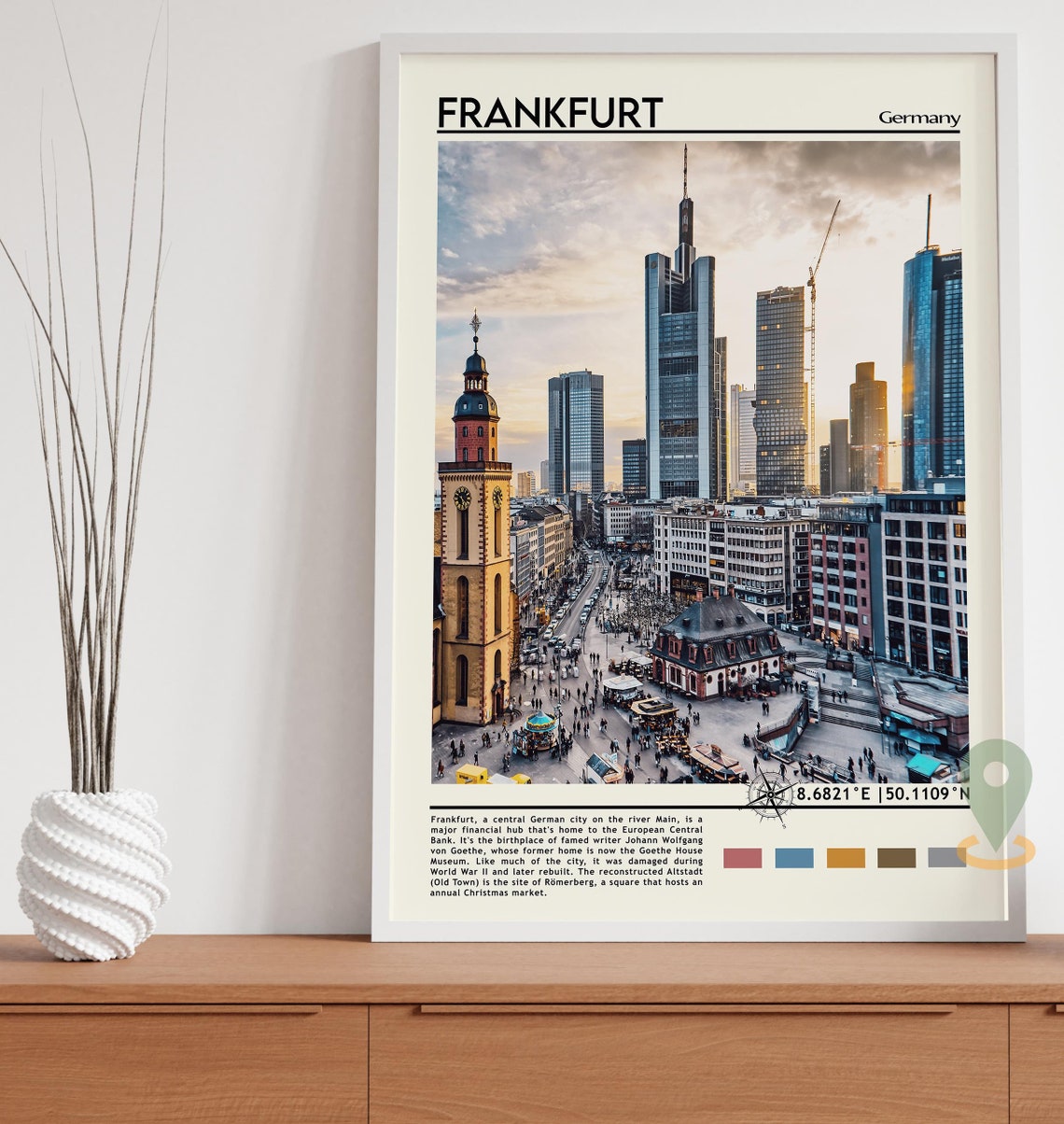 Frankfurt Print Frankfurt Art Frankfurt Poster Frankfurt Photo Frankfurt Print Art Frankfurt Painting Germany Poster Vintage Poster - Image 4