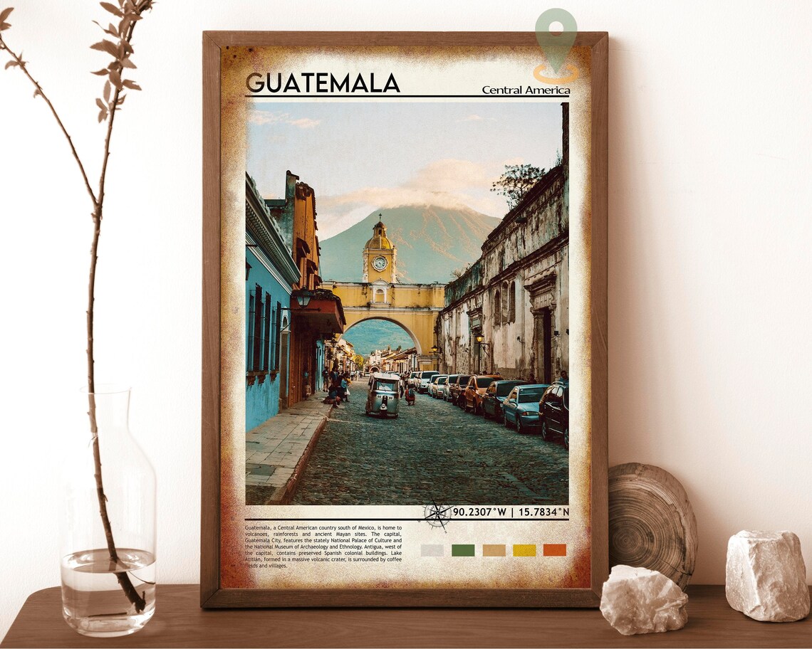 Antigua Guatemala Santa Catalina Arch Colonial Street Poster - Image 6