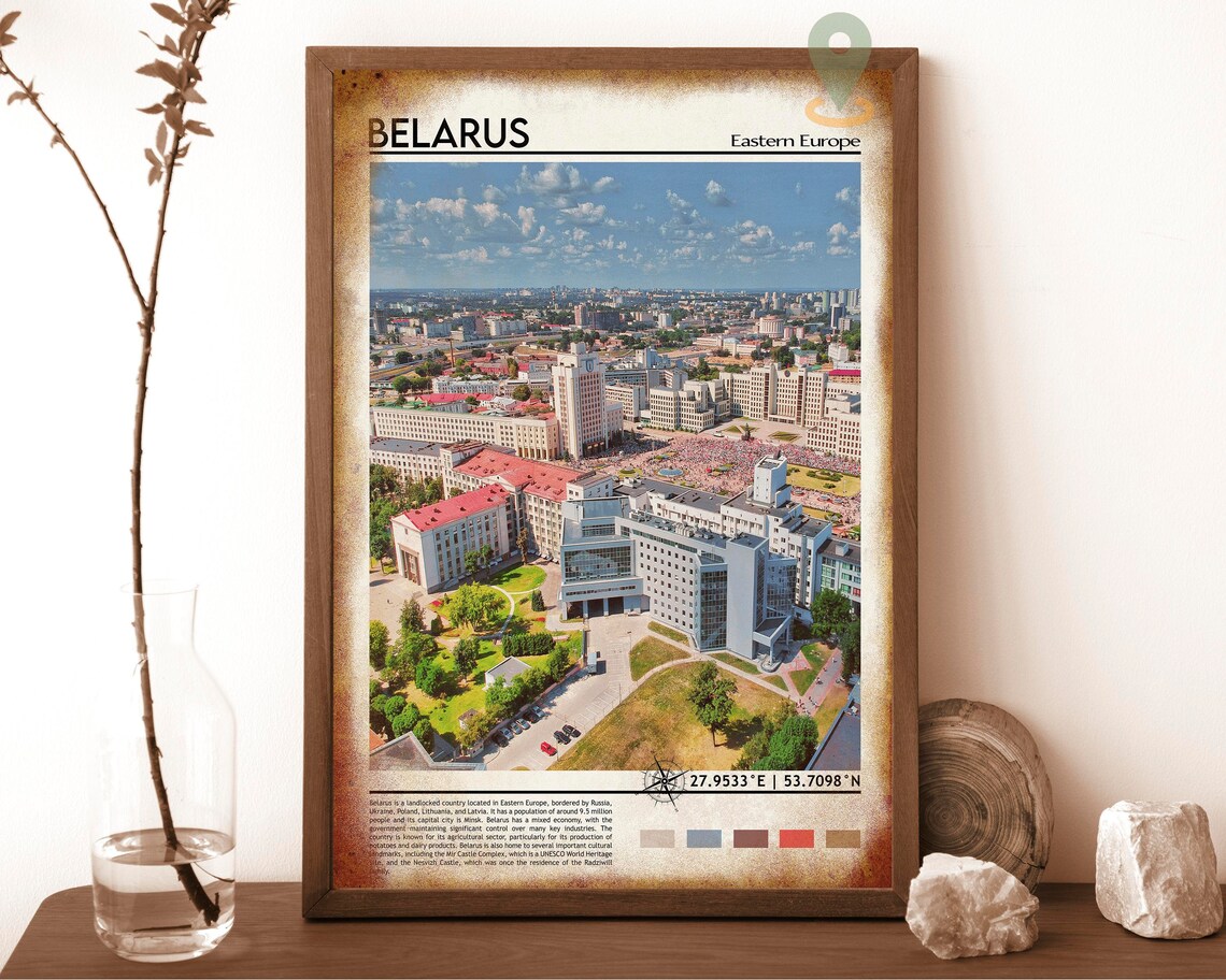 Belarus Eastern Europe Grand City Aerial Travel Photo Poster - Image 6