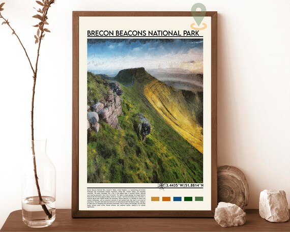 Brecon Beacons National Park Wales Mountain Landscape Poster