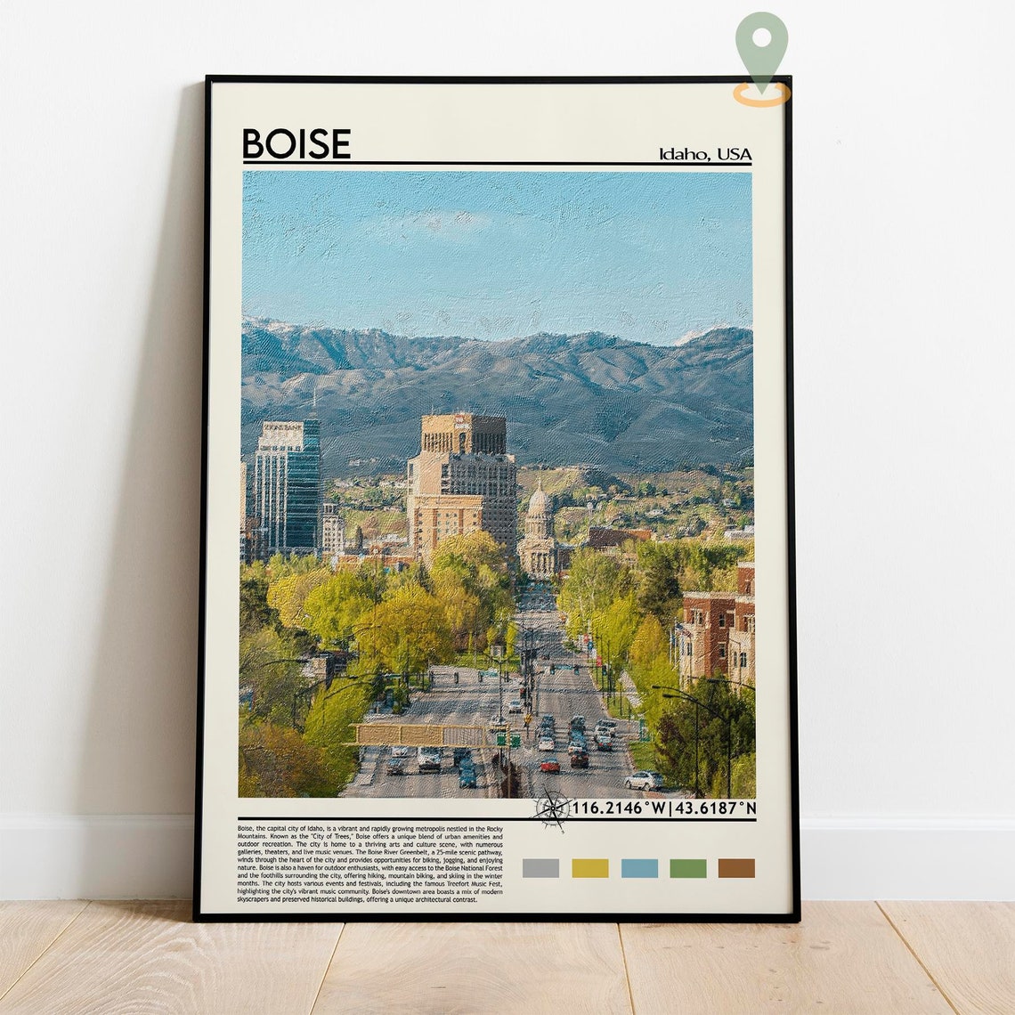 Boise Print Boise Poster Boise Wall Art Boise Travel Boise Art Print Boise Artwork Boise Photo Boise Idaho Print Boise City Poster - Image 2