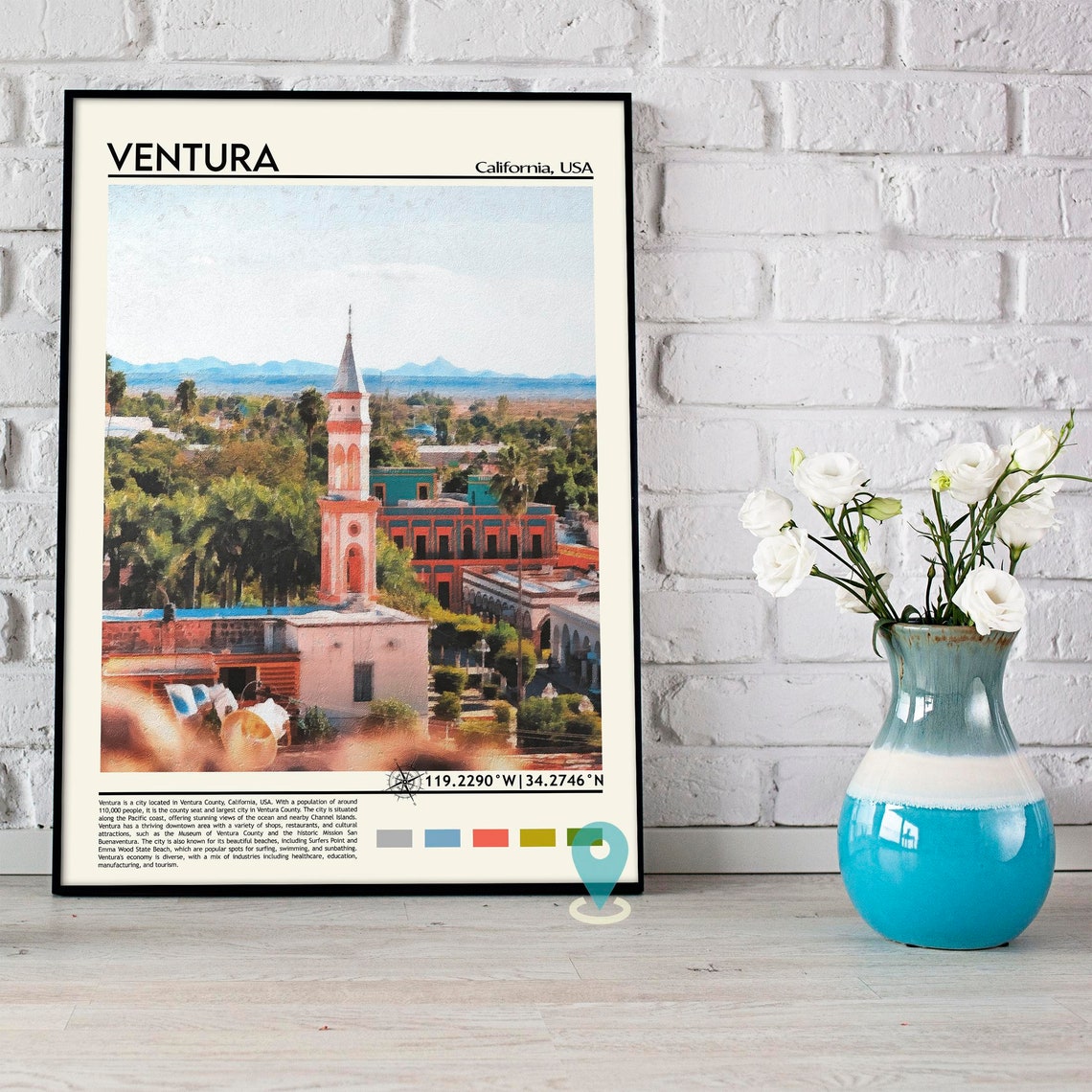 Ventura Print Ventura Poster Ventura Wall Art Ventura Travel Ventura Art Print Ventura Artwork Ventura Photo Ventura California Print - Image 3