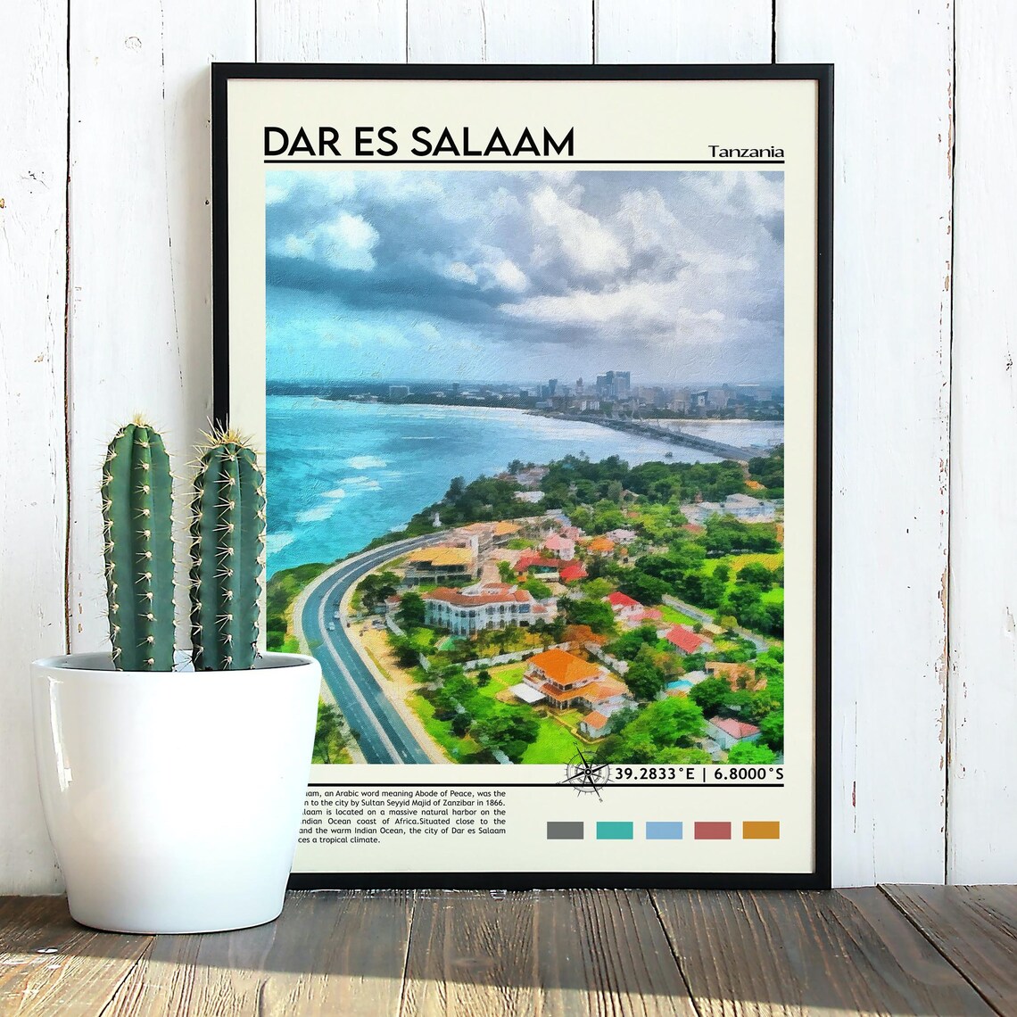 Dar Es Salaam Tanzania Coastal City Aerial View Travel Poster - Image 3