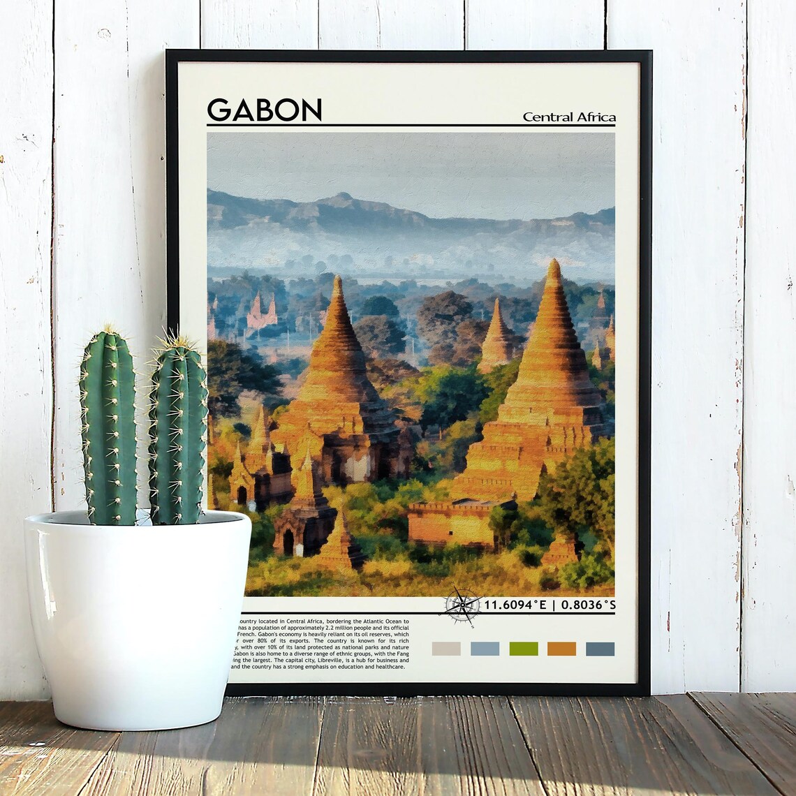 Ancient Temple Stupas Sunrise Golden Asia Travel Photo Poster - Image 4