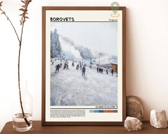 Borovets Bulgaria Ski Resort Crowded Slope Winter Fun Photo Poster