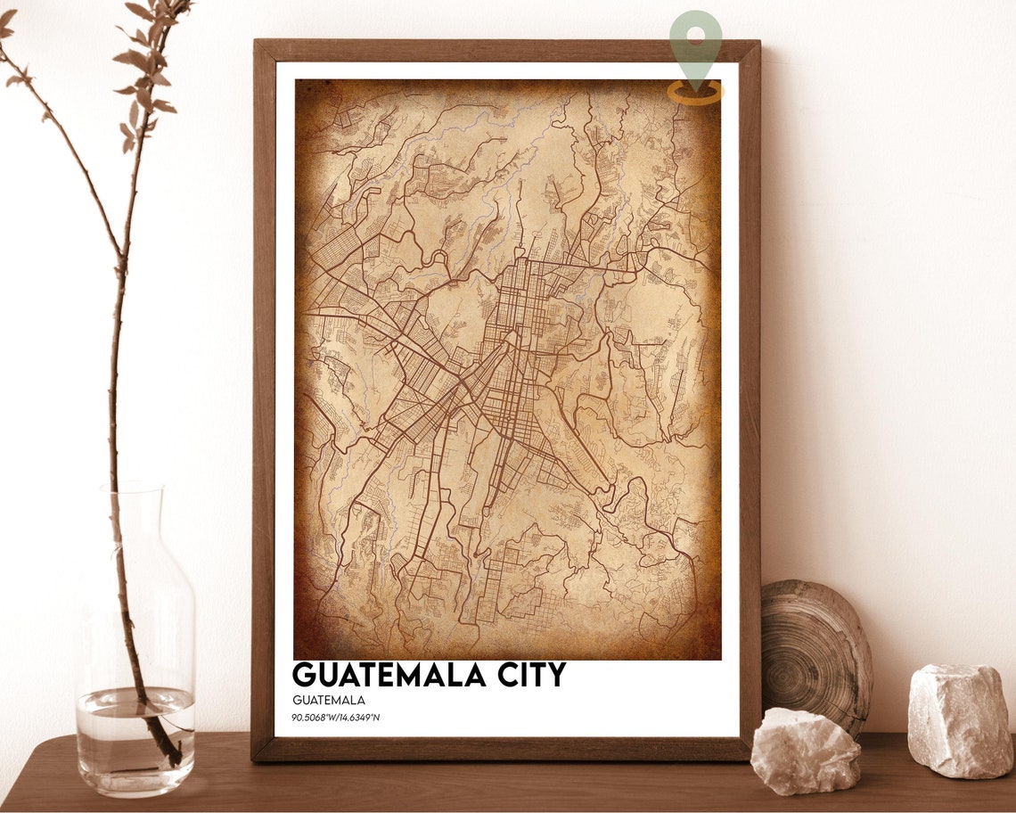 Guatemala City Blue Street Map Navy Grid Minimalist Wall Art - Image 2