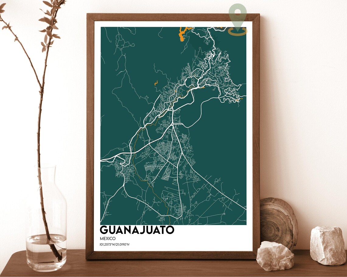 Guanajuato Mexico Crimson Red Minimalist City Map Home Decor Poster - Image 4