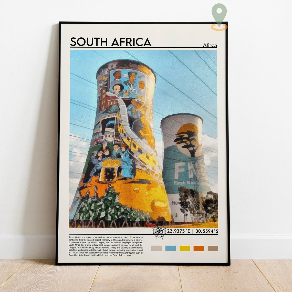 South Africa Print South Africa Poster South Africa Wall Art South Africa Travel South Africa Art Print South Africa Artwork Jozi Art - Image 5