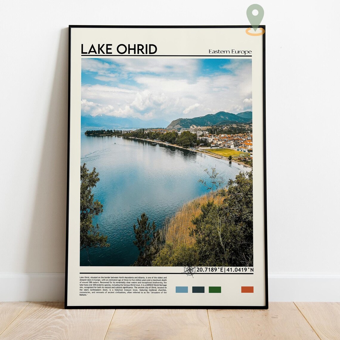 Lake Ohrid Eastern Europe Serene Lakeside Town Travel Poster - Image 4