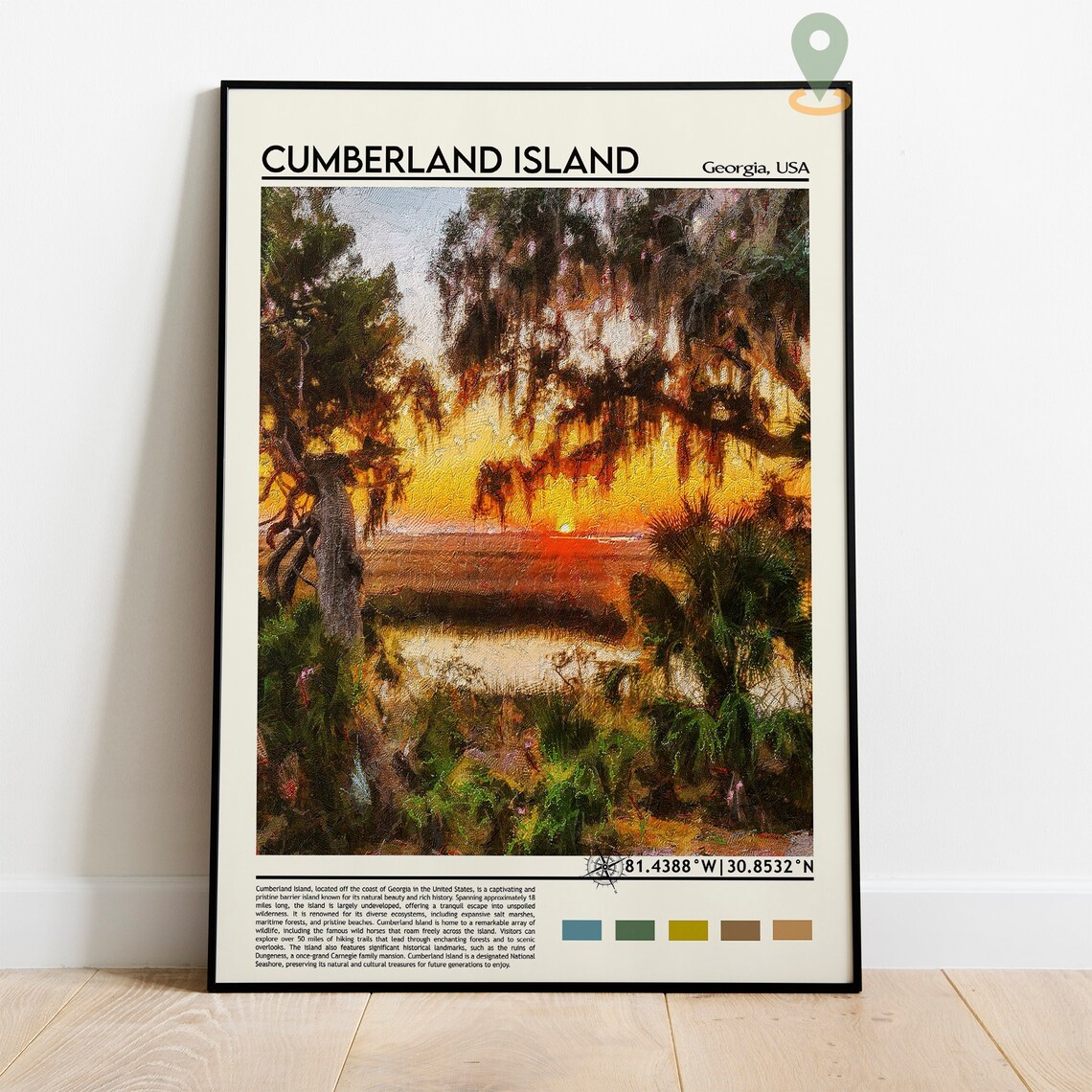 Cumberland Island Georgia Sunset Live Oaks Spanish Moss Travel Poster - Image 5