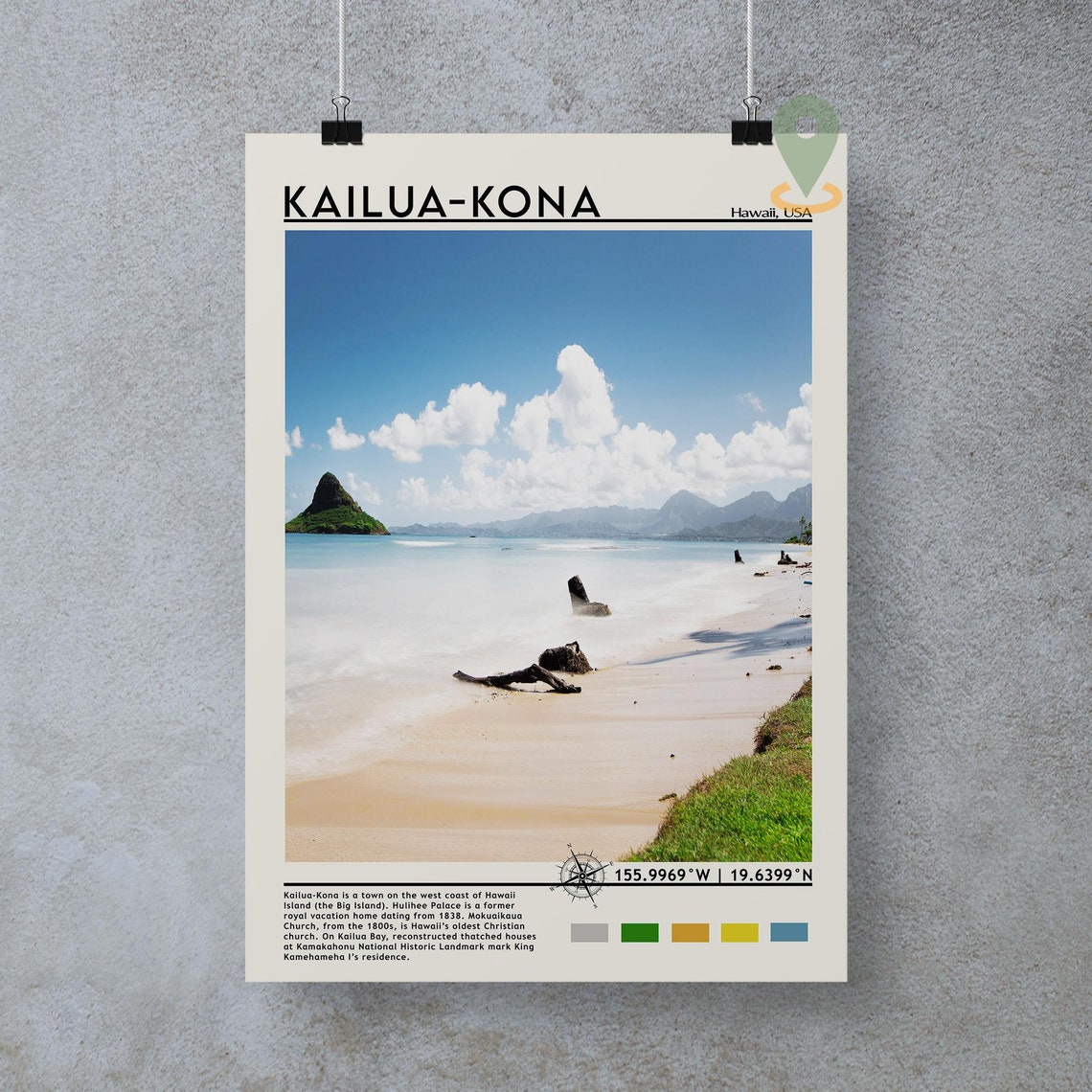 Vintage Poster Kailua Kona Print Kailua Kona Art Kailua Kona Poster Kailua Kona Photo Kailua Kona Poster Print Kailua Kona Decor - Image 4