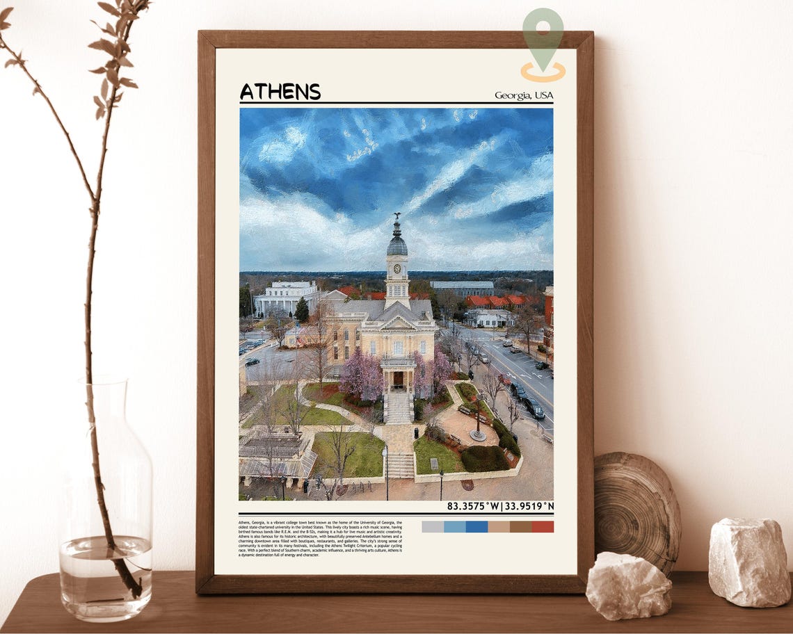 Athens Print Athens Wall Art Athens Poster Athens Photo Athens Poster Print Athens Travel Poster Athens Georgia Poster