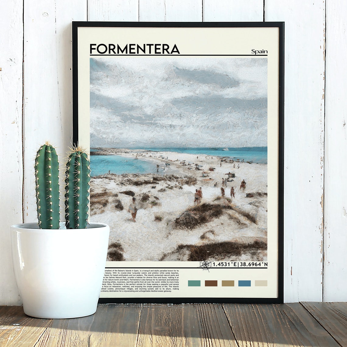 Formentera Spain White Sand Turquoise Beach Island Art Poster - Image 2