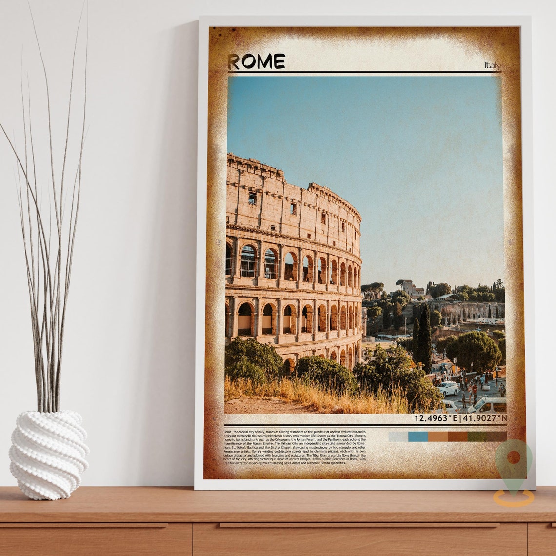 Rome Italy Colosseum Ancient Amphitheater Golden Hour Poster - Image 3