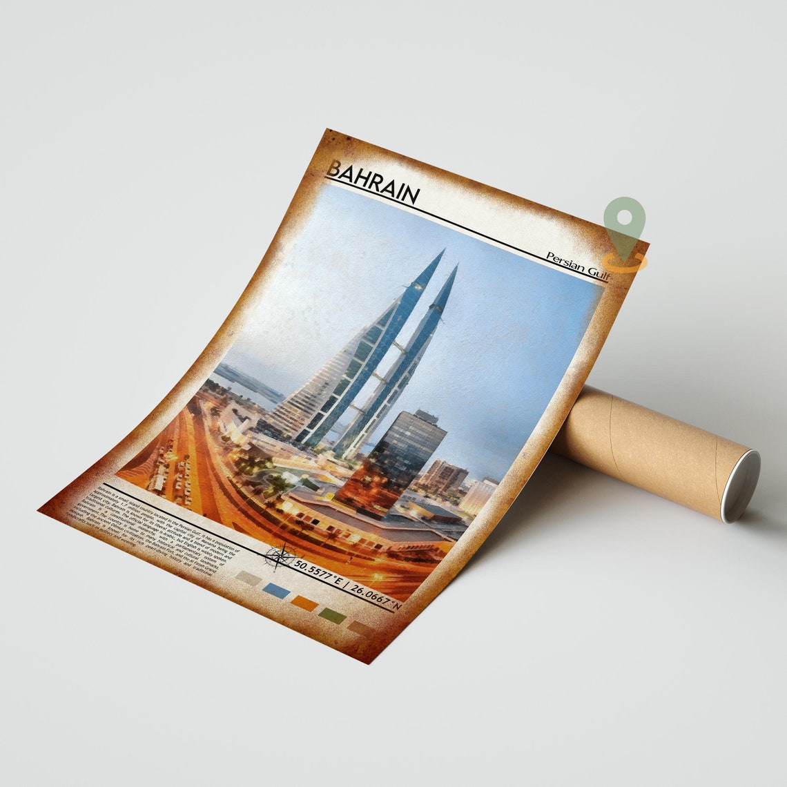 Bahrain Print Bahrain Poster Bahrain Wall Art Bahrain Travel Bahrain Art Print Bahrain Artwork Bahrain Photo Bahrain Manama City - Image 2