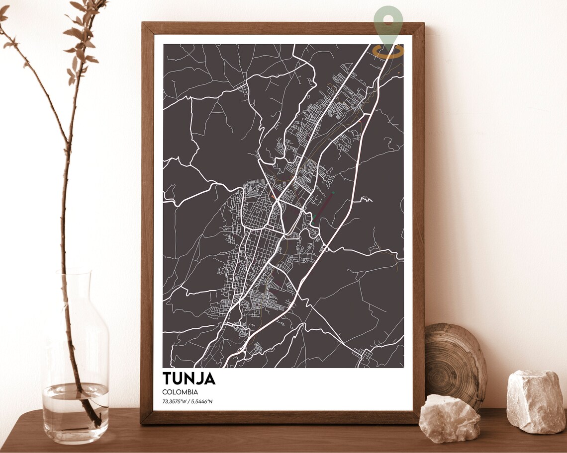 Tunja Colombia Navy Blue Street Map Minimalist Art Decor Poster - Image 4